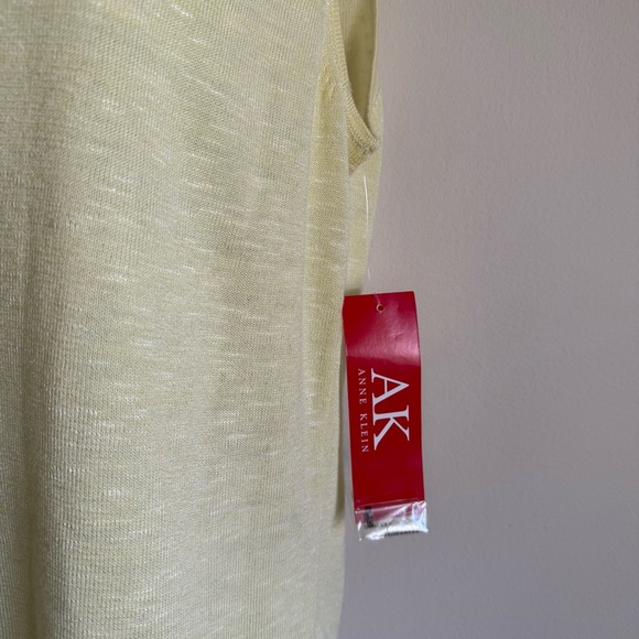 NWT Women’s Anne Klein Butter Yellow Cardigan Sweater & Knit Top Set M - Picture 7 of 11